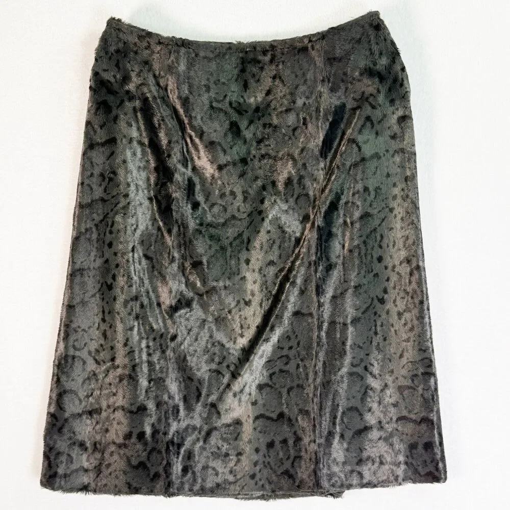 Vintage 90s | Philippe Adec Paris | Animal Print Faux Fur Gray | Sz 4 / 36 EU